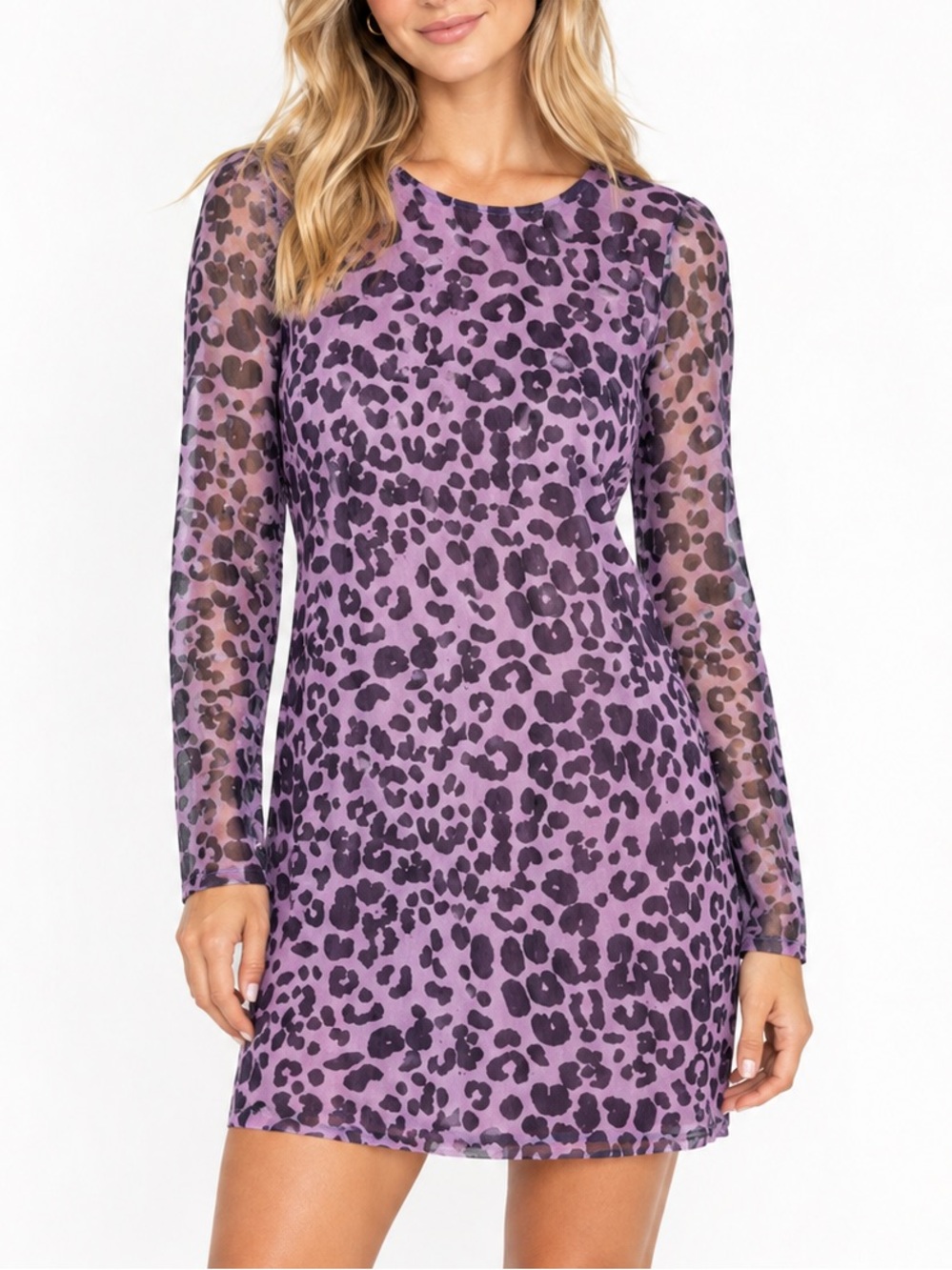 NWT Revolve Lovers and Friends Sasha sheer printed leopard print dress SZ M NEW